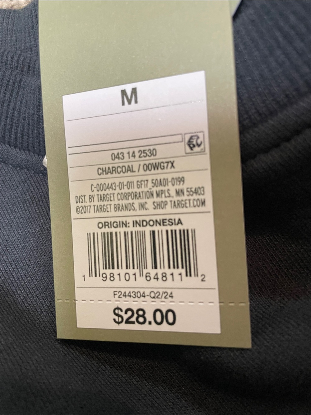 Casual Oversized Mens Crew Neck Graphic Sweatshirt Charcoal Size Var Sizes NWT - Picture 4 of 4